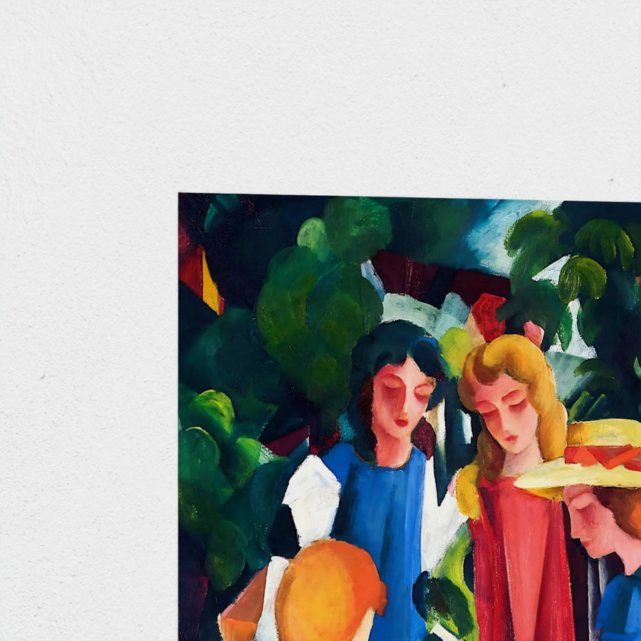 Four Girls — unframed, corner detail