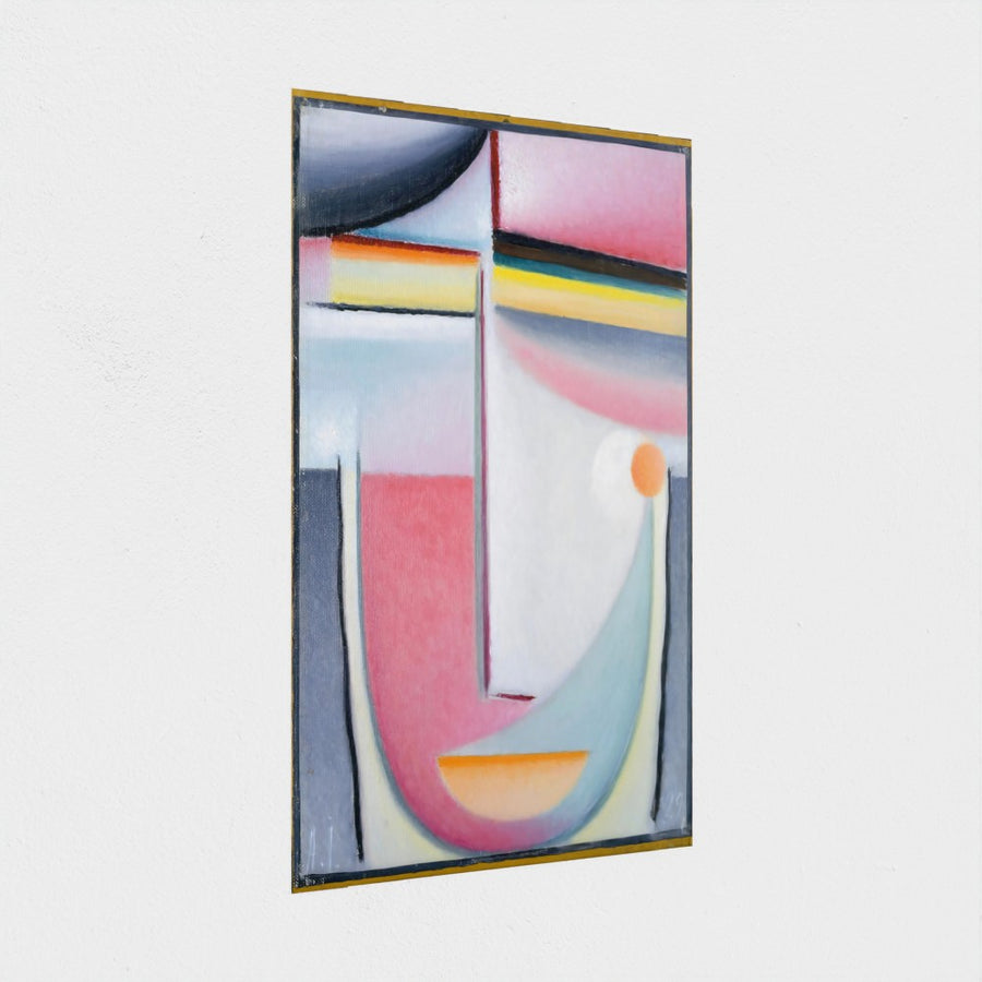 Abstract Head: Symphony in Pink — unframed, at an angle