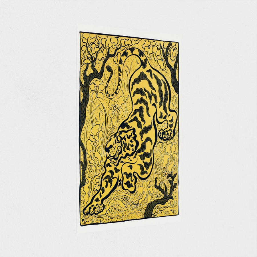 Tiger in the Jungle — unframed, at an angle