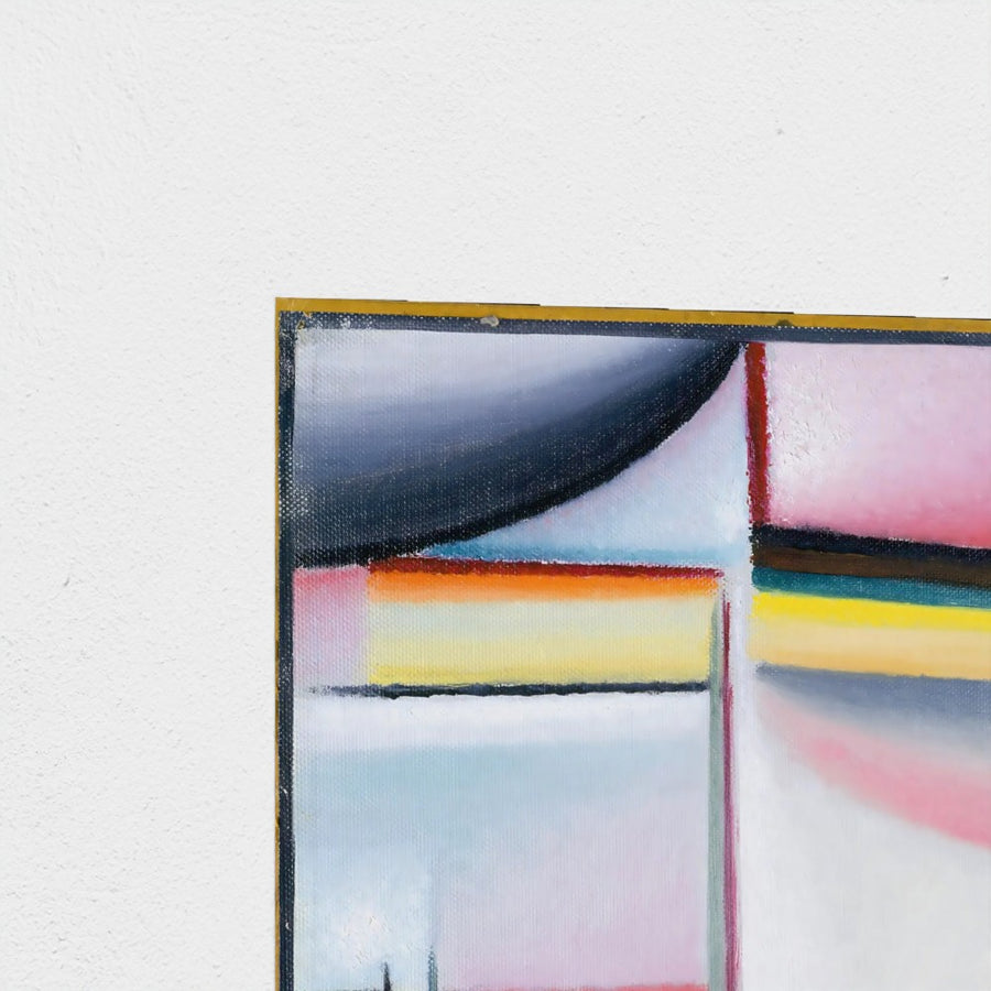 Abstract Head: Symphony in Pink — unframed, corner detail