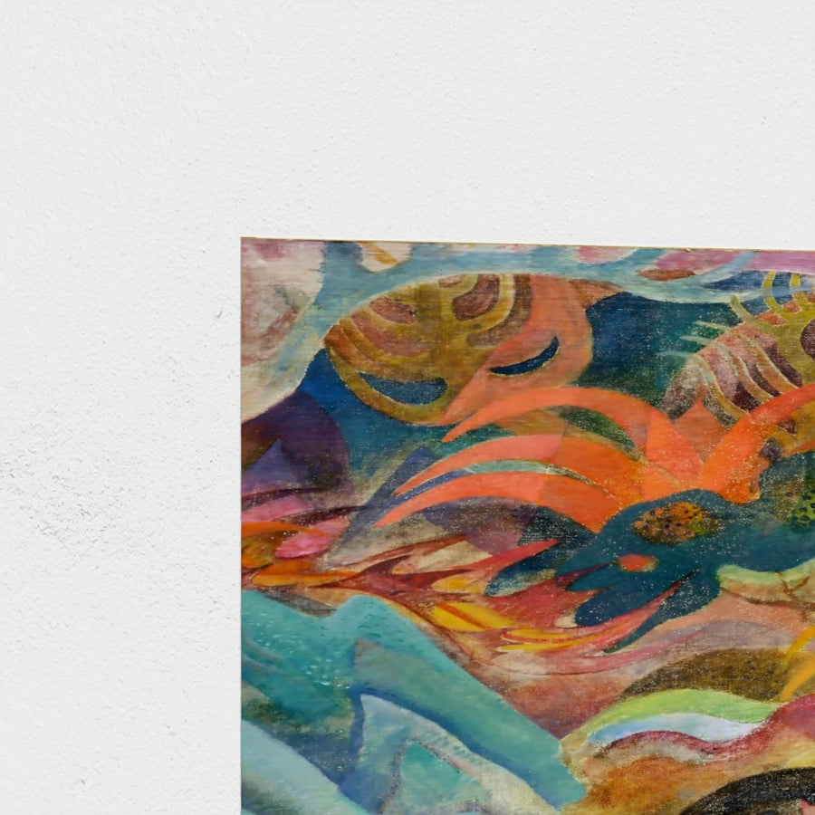 Deer in a Japanese Landscape — unframed, corner detail