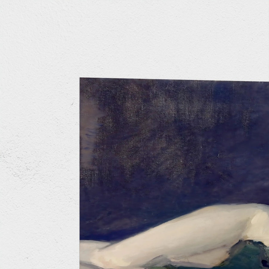 Nude, Green Scarf — unframed, corner detail