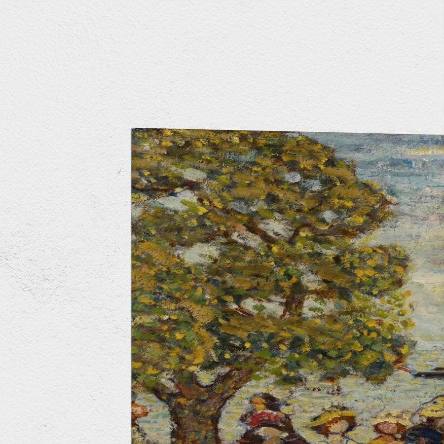 Landscape with Figures — unframed, corner detail
