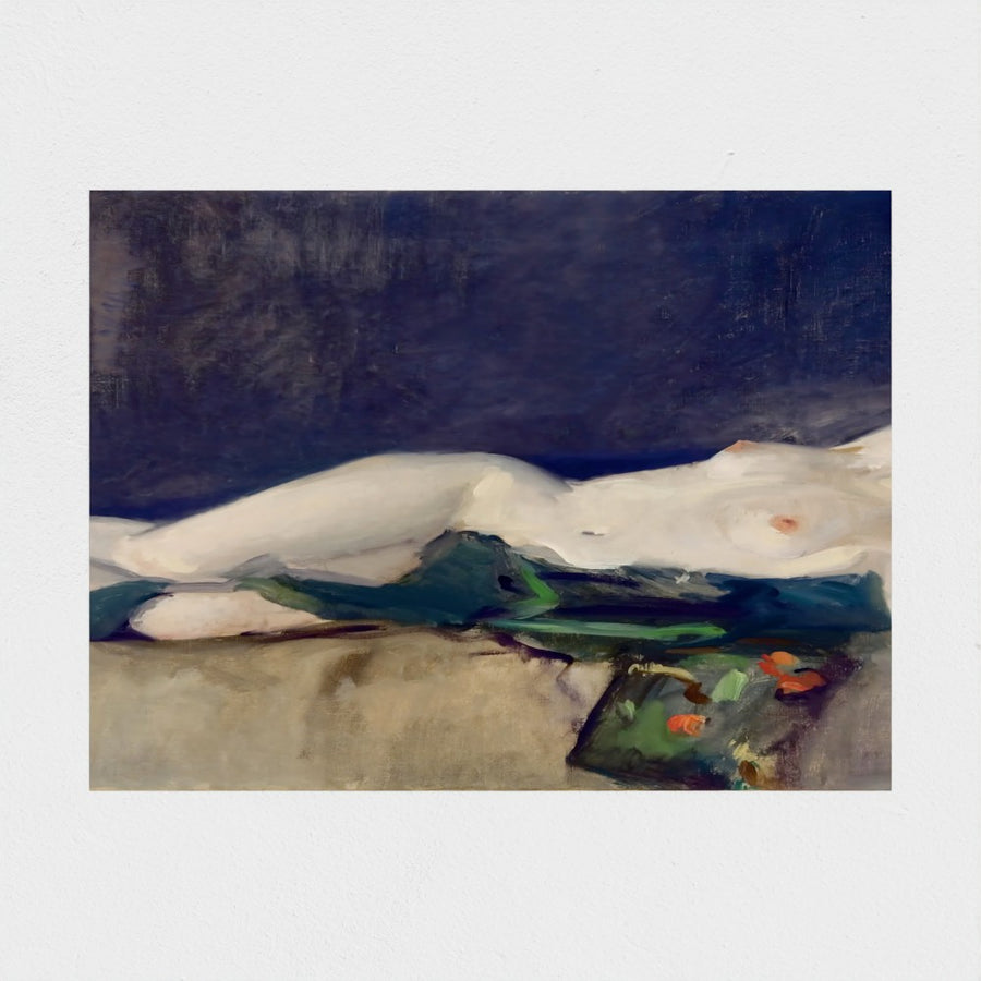 Nude, Green Scarf — unframed, front