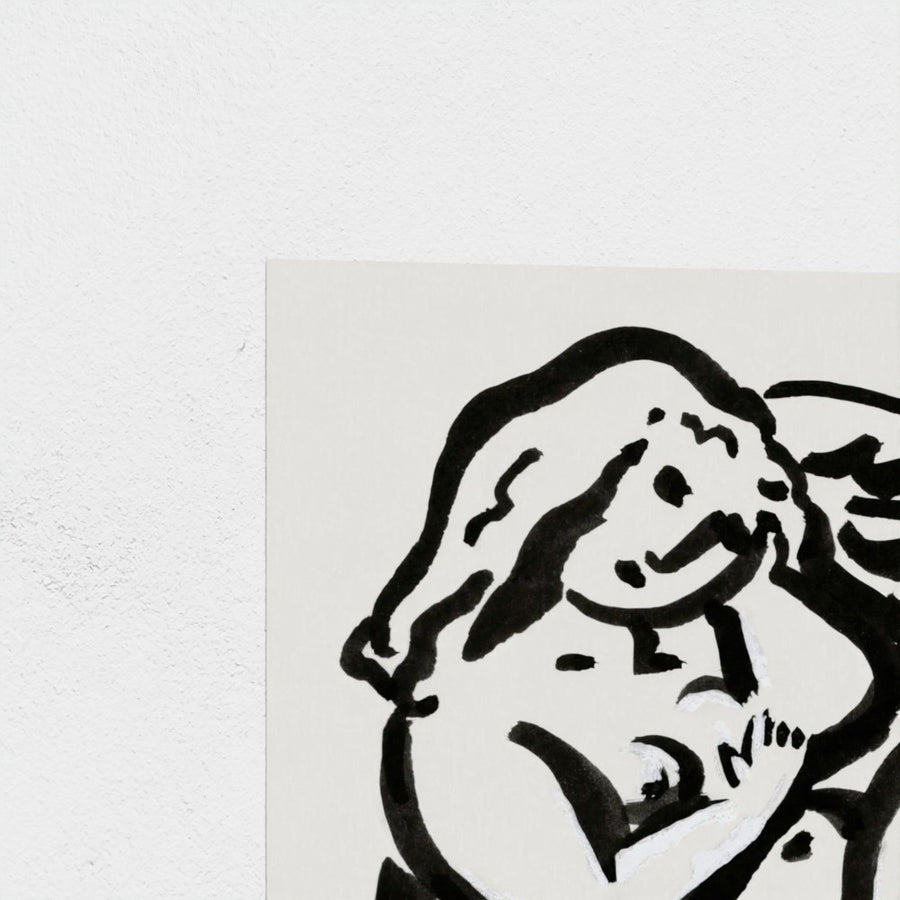 Seated Female Nude — unframed, corner detail