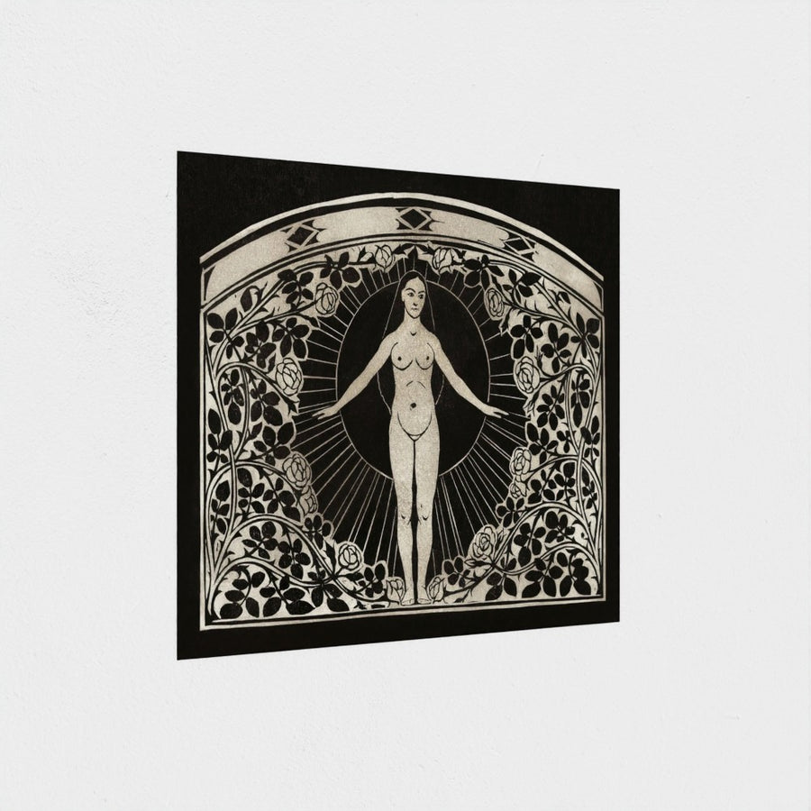 Calendar for 1901 with Women and Flowers — unframed, at an angle