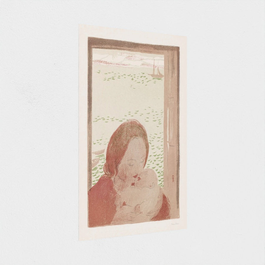 Mother with Baby in Front of a Window — unframed, at an angle