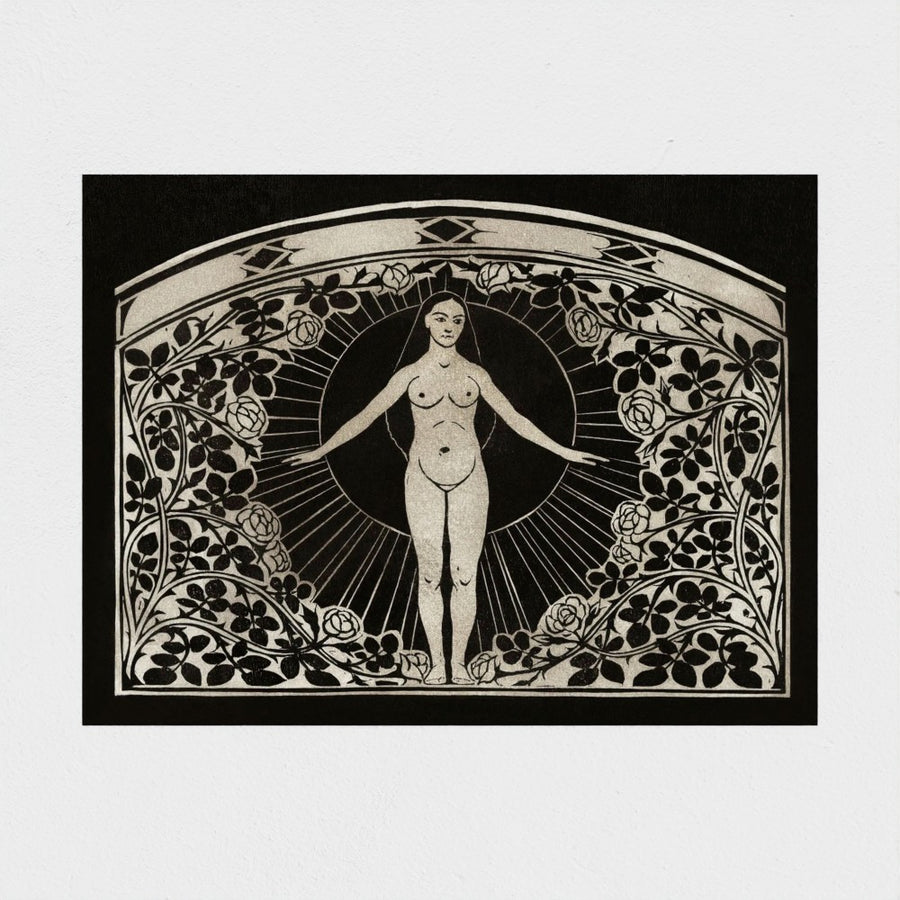 Calendar for 1901 with Women and Flowers — unframed, front