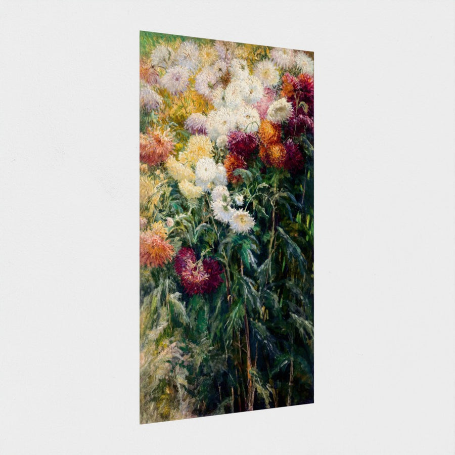 Chrysanthemums in the Garden at Petit-Gennevilliers — unframed, at an angle