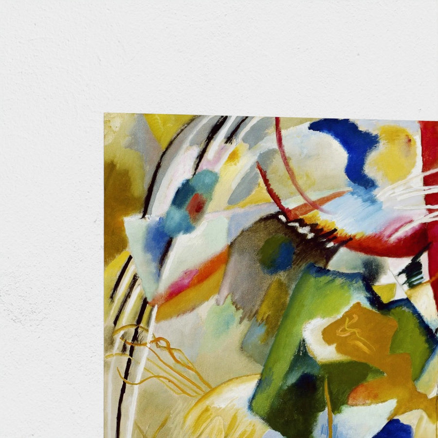 Painting with Green Center — unframed, corner detail