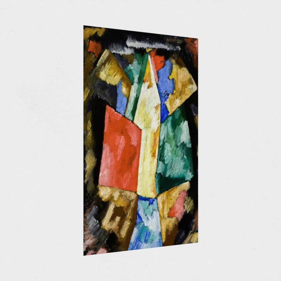 Abstraction: Blue, Yellow and Green — unframed, at an angle