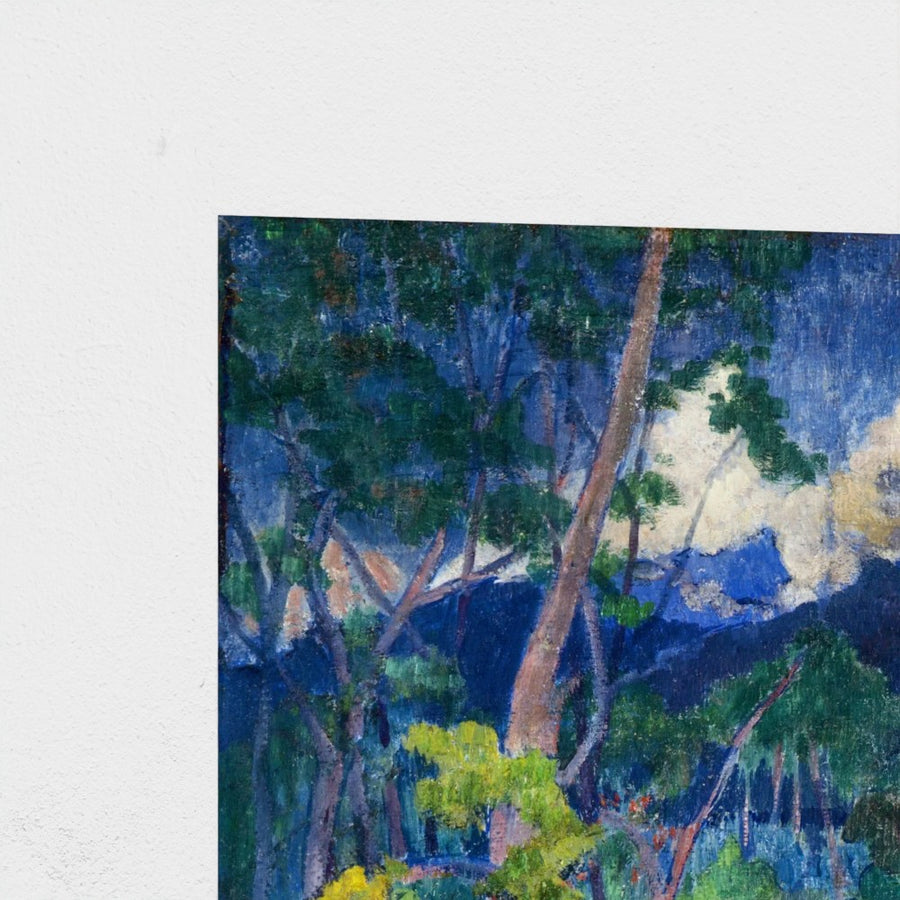 Landscape with a Horse — unframed, corner detail