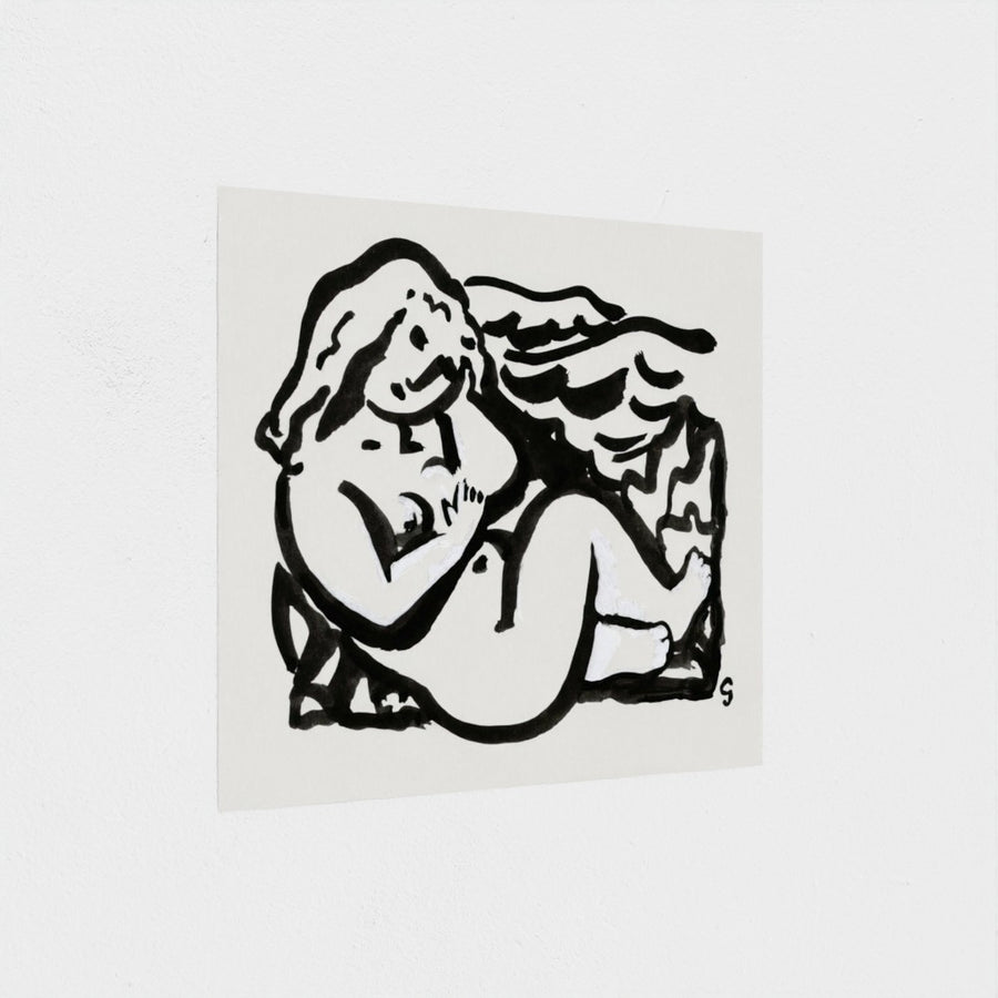 Seated Female Nude — unframed, at an angle