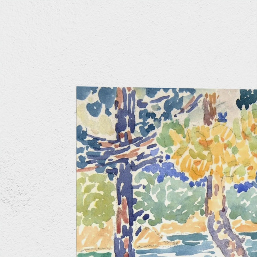 Pines on the Coastline — unframed, corner detail