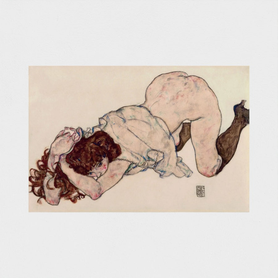 Kneeling Girl, Resting on Both Elbows — unframed, front