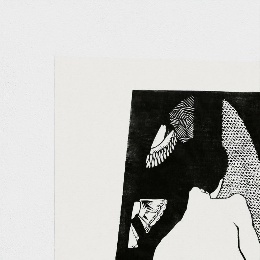 Standing Woman — unframed, corner detail