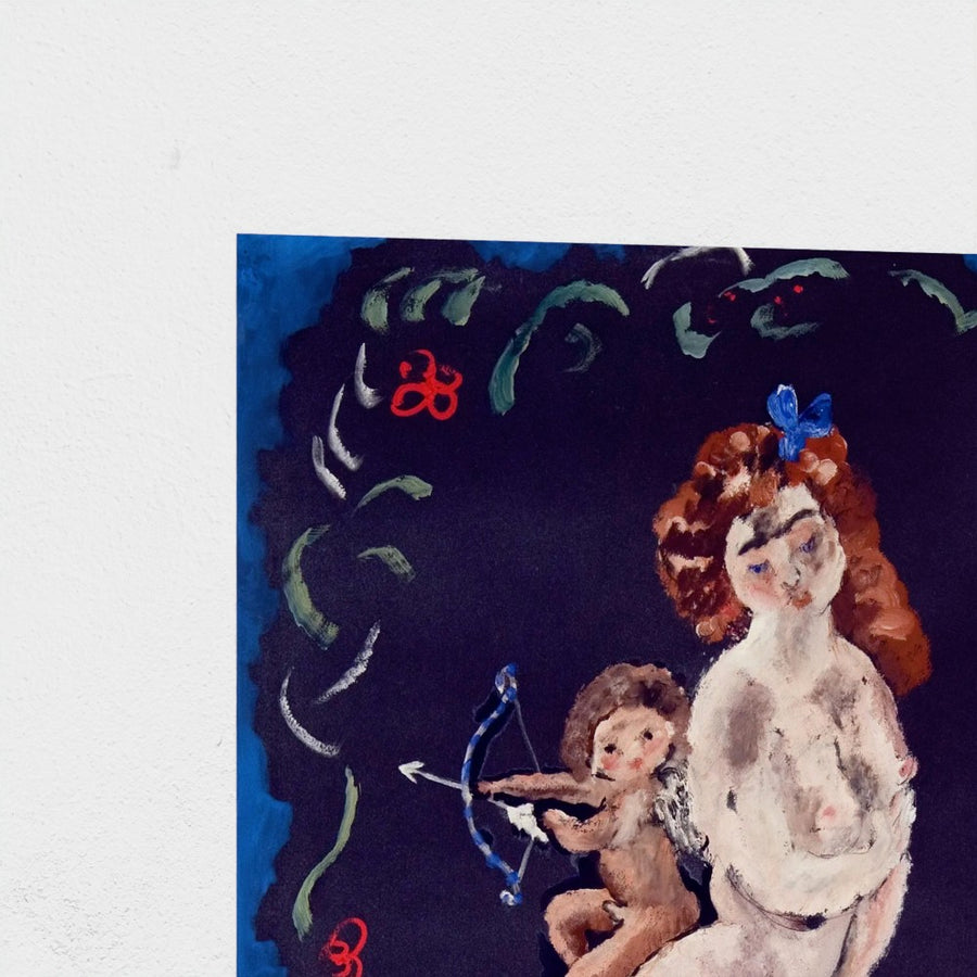 Nude and Cupid — unframed, corner detail