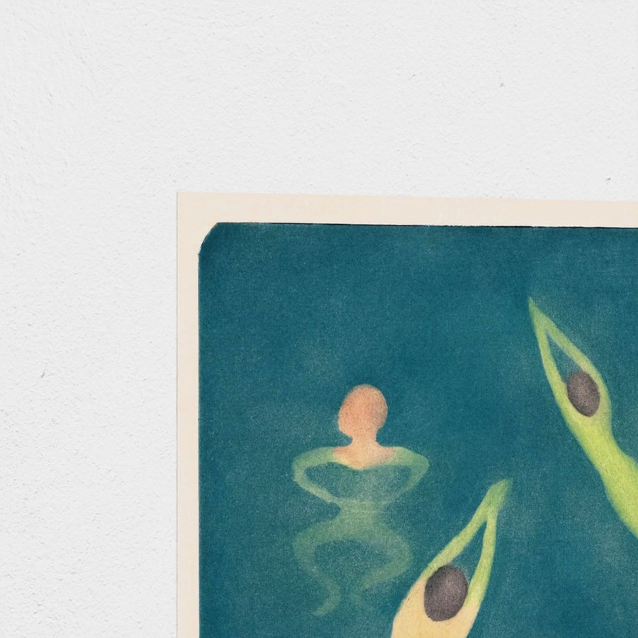 Boys Bathing — unframed, corner detail