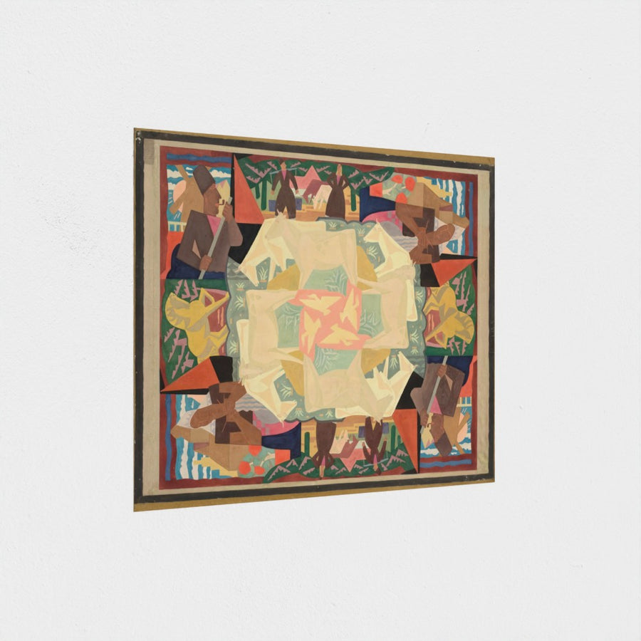 Tapijtontwerp motief "Holland" (ontwerp) — unframed, at an angle