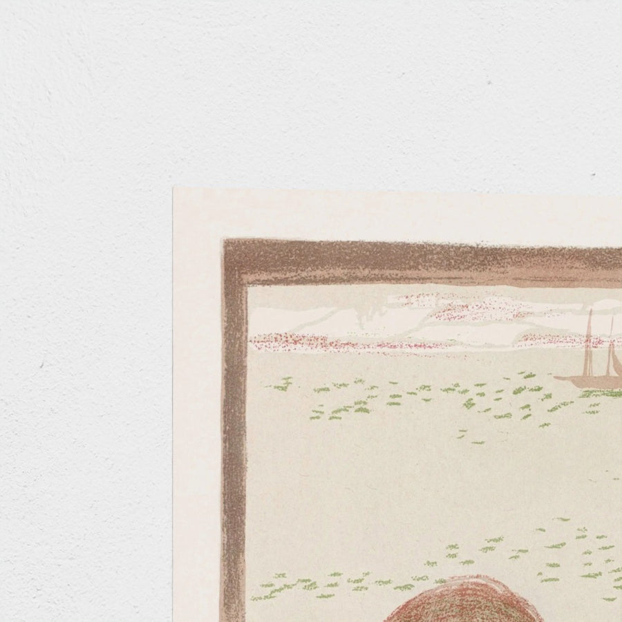 Mother with Baby in Front of a Window — unframed, corner detail