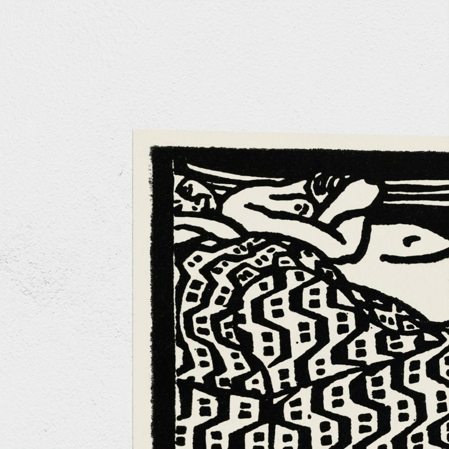 Nude Girl Lying on a Sofa — unframed, corner detail