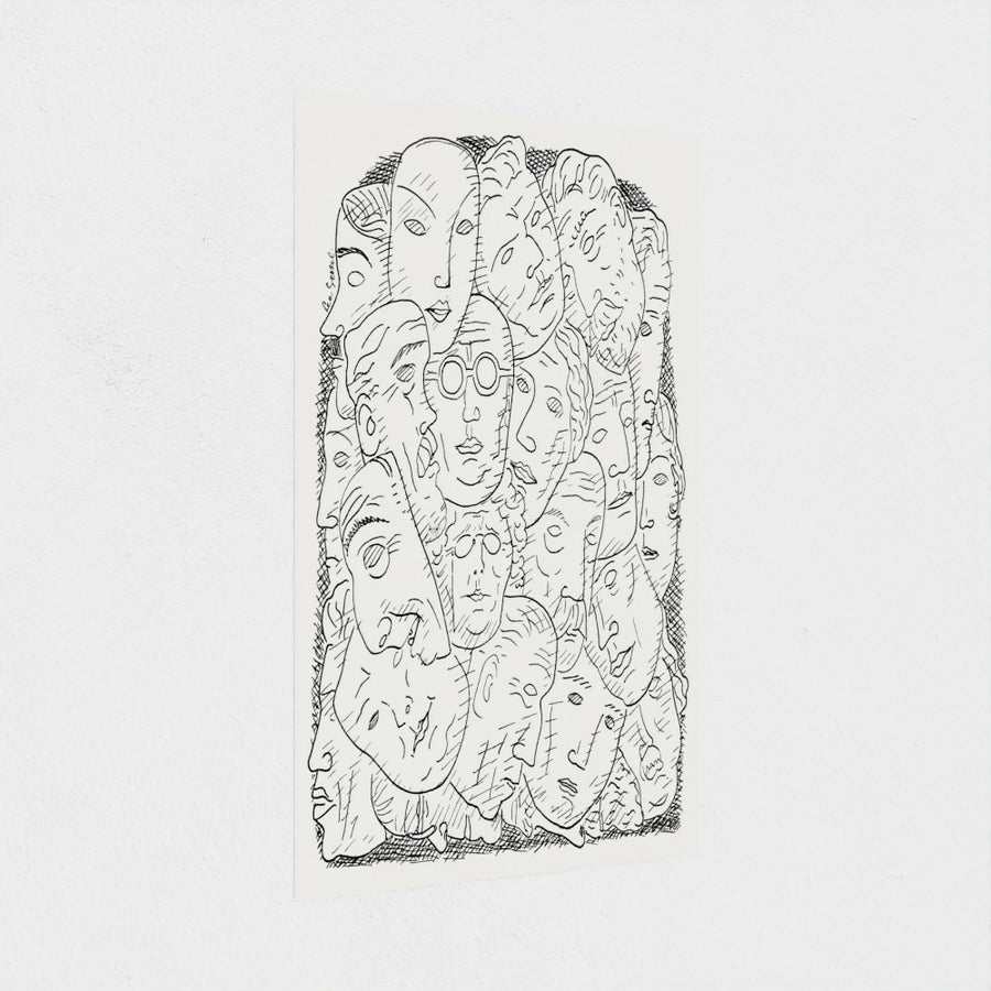 Maskers — unframed, at an angle