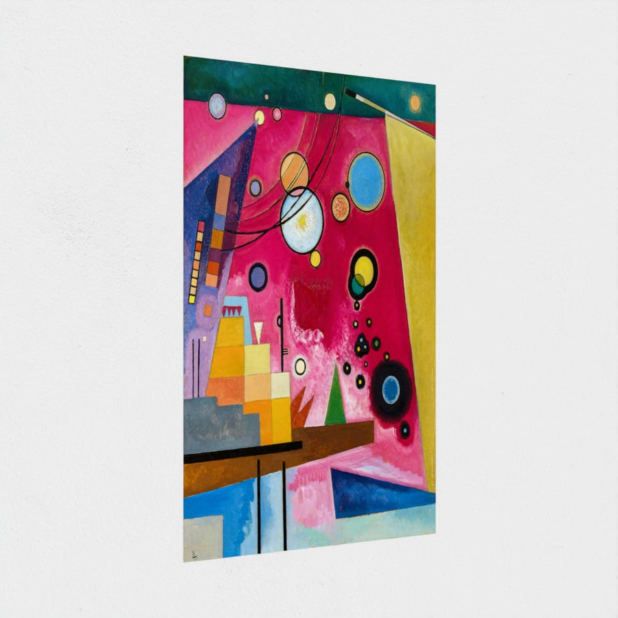 Heavy red — unframed, at an angle