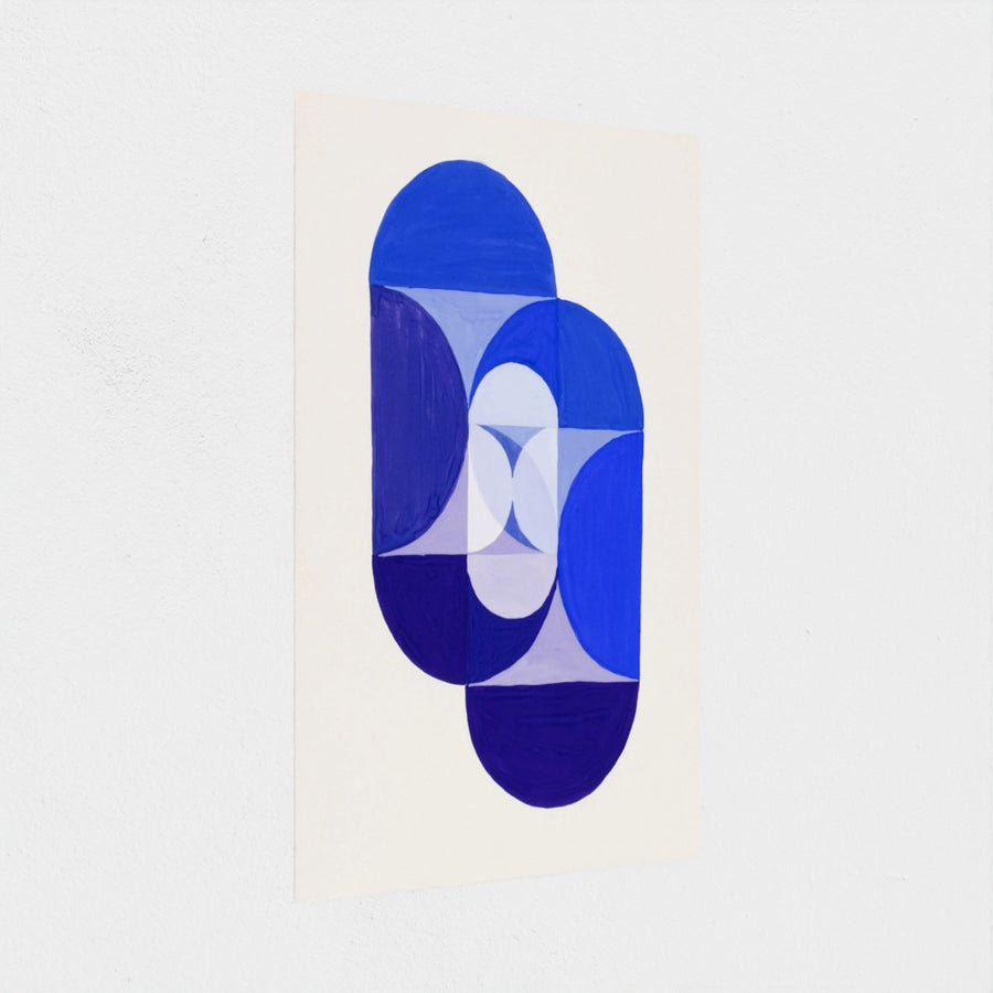 Key Blue (from the Mathematical Basis of the Arts) — unframed, at an angle