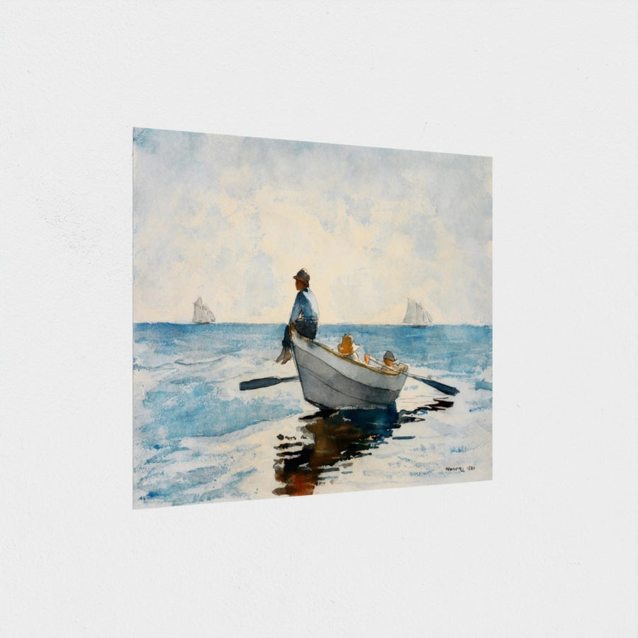 Boys in a Dory — unframed, at an angle