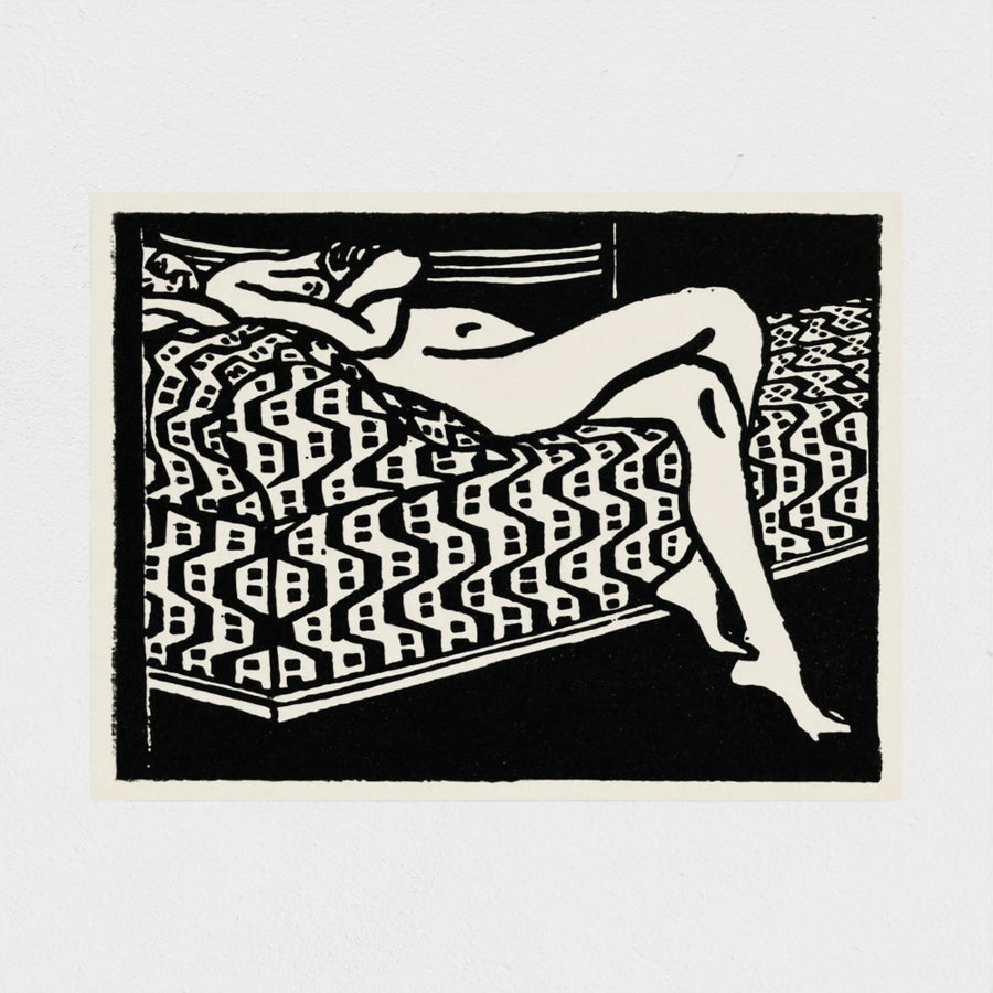 Nude Girl Lying on a Sofa — unframed, front