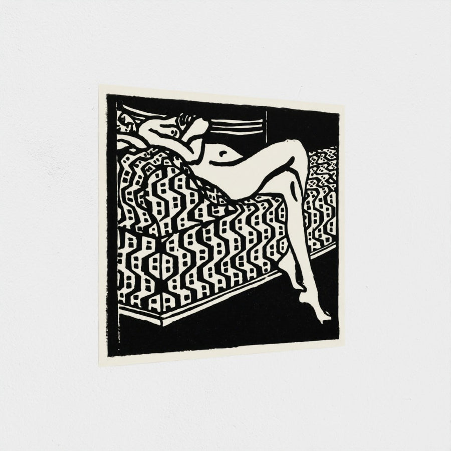 Nude Girl Lying on a Sofa — unframed, at an angle