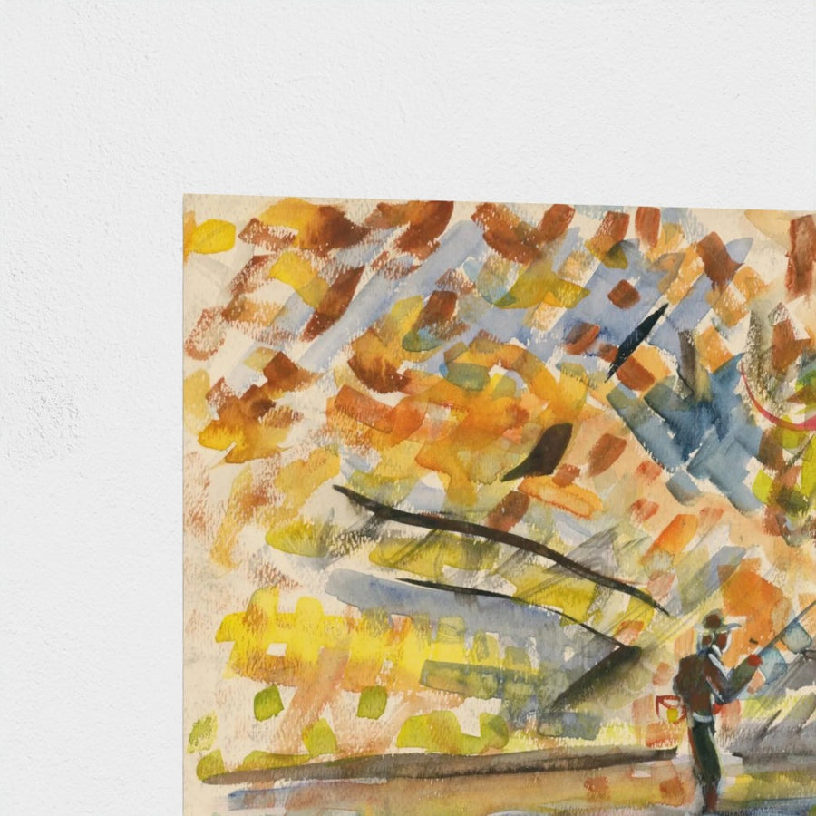 Fisherman — unframed, corner detail
