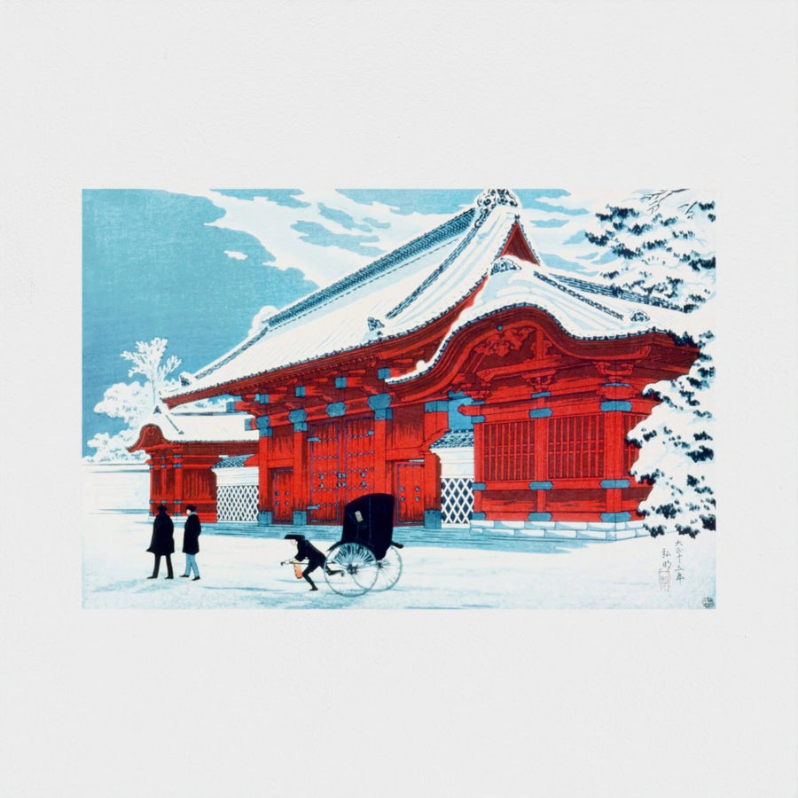 The Red Gate of Hongo in Snow — unframed, front