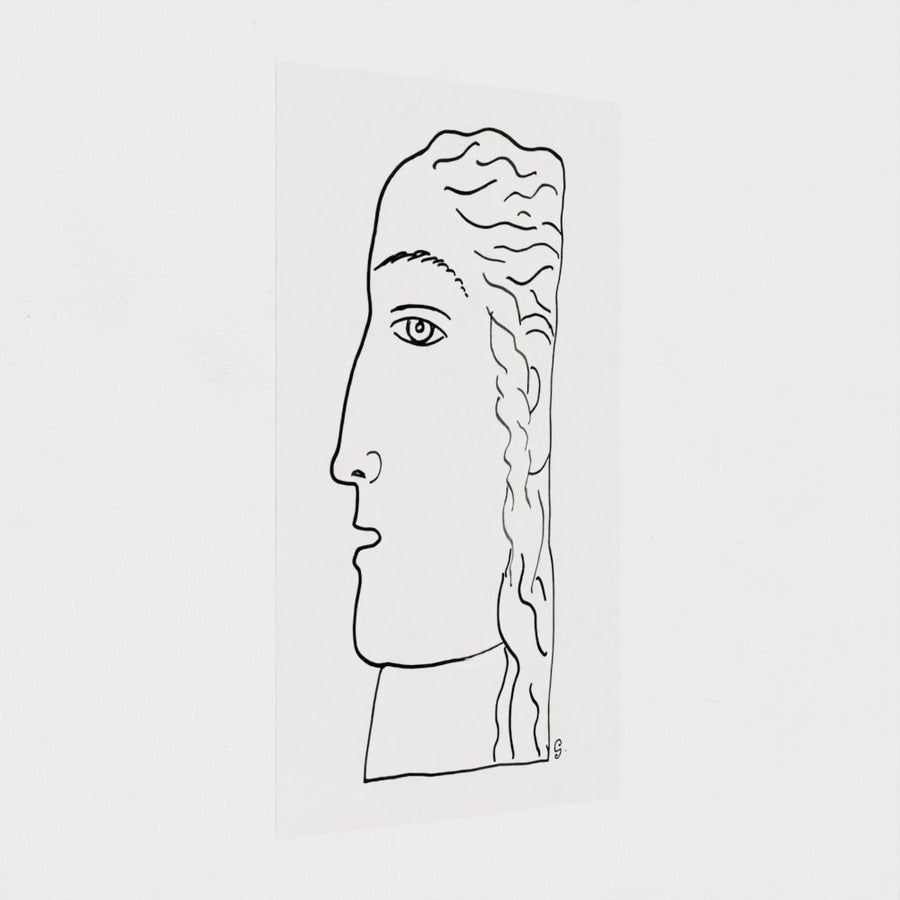 Woman head — unframed, at an angle