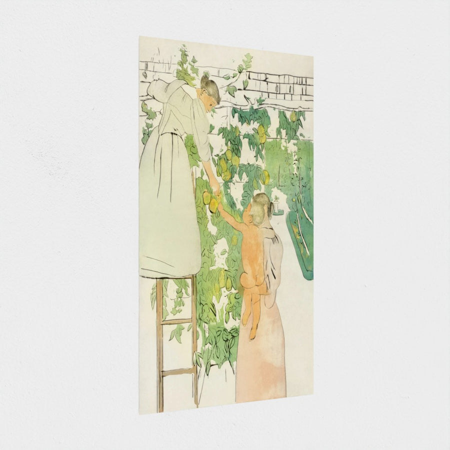Gathering Fruit — unframed, at an angle