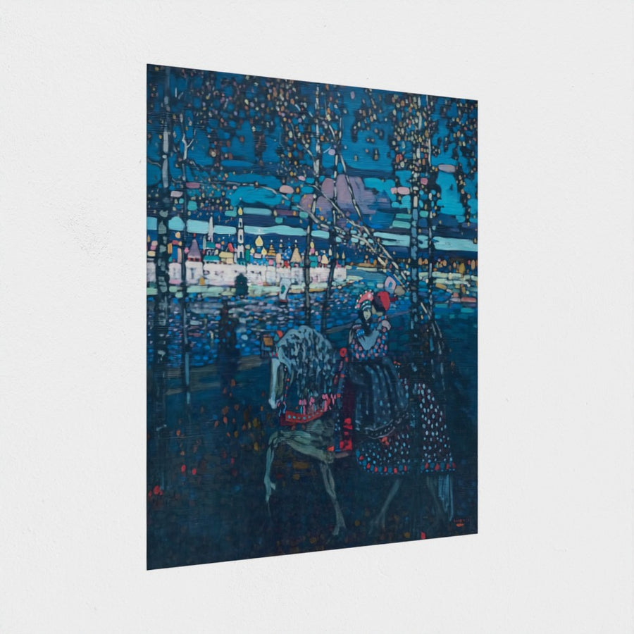 Riding couple — unframed, at an angle