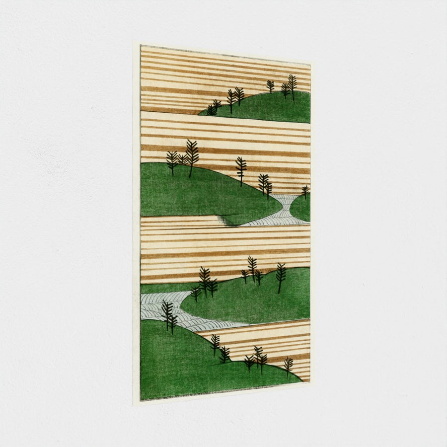 Landscape illustration — unframed, at an angle