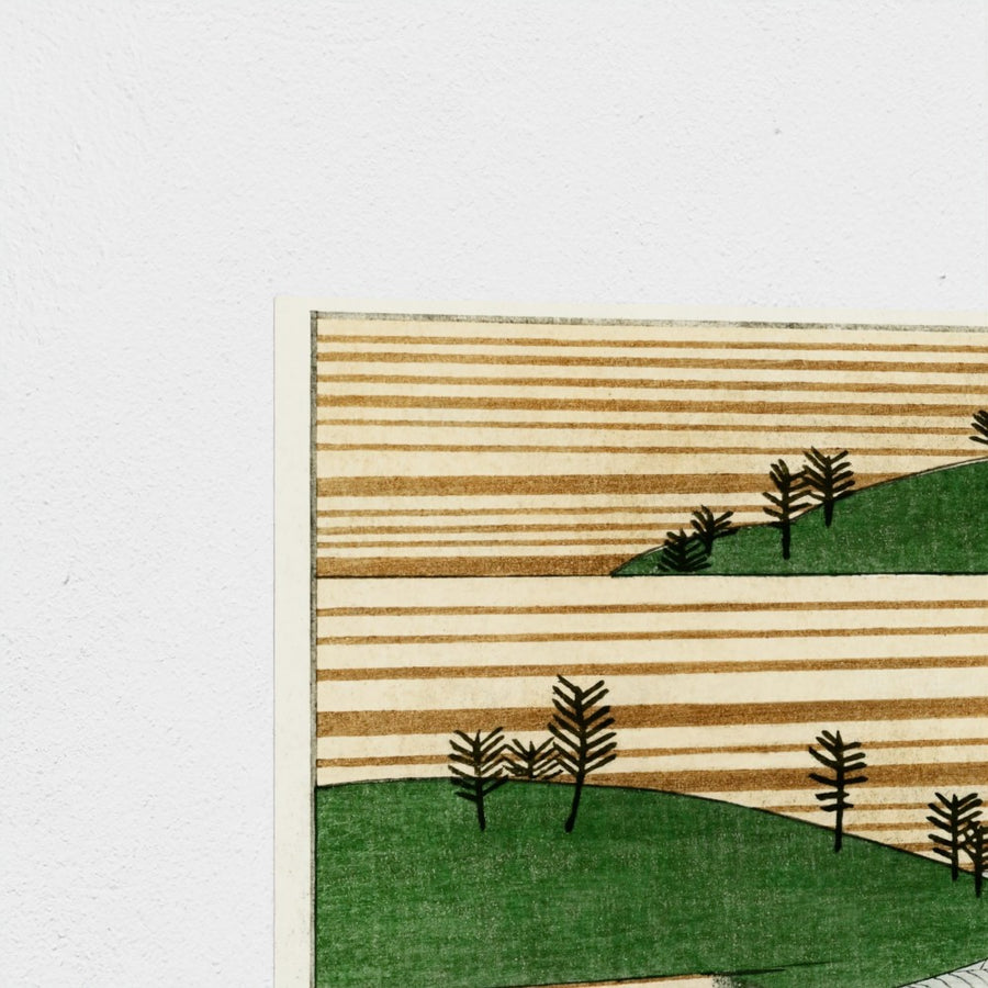 Landscape illustration — unframed, corner detail