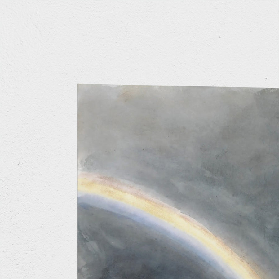 Sky Study with Rainbow — unframed, corner detail