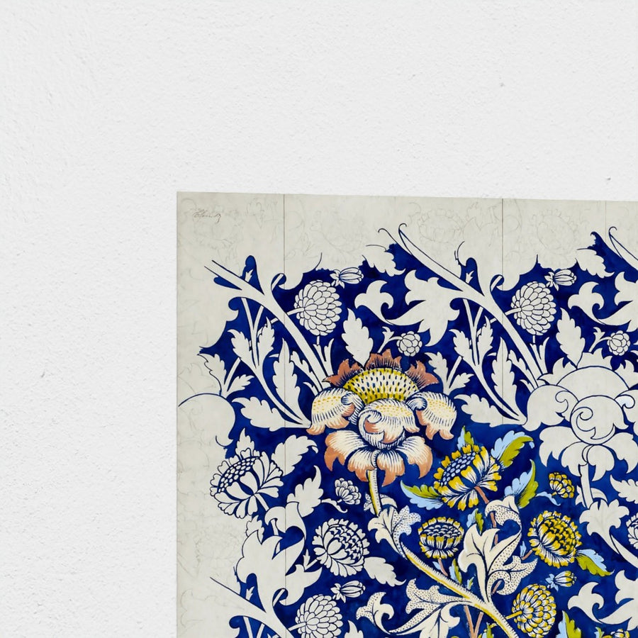 Watercolour for Printed Fabric Design: Wey — unframed, corner detail