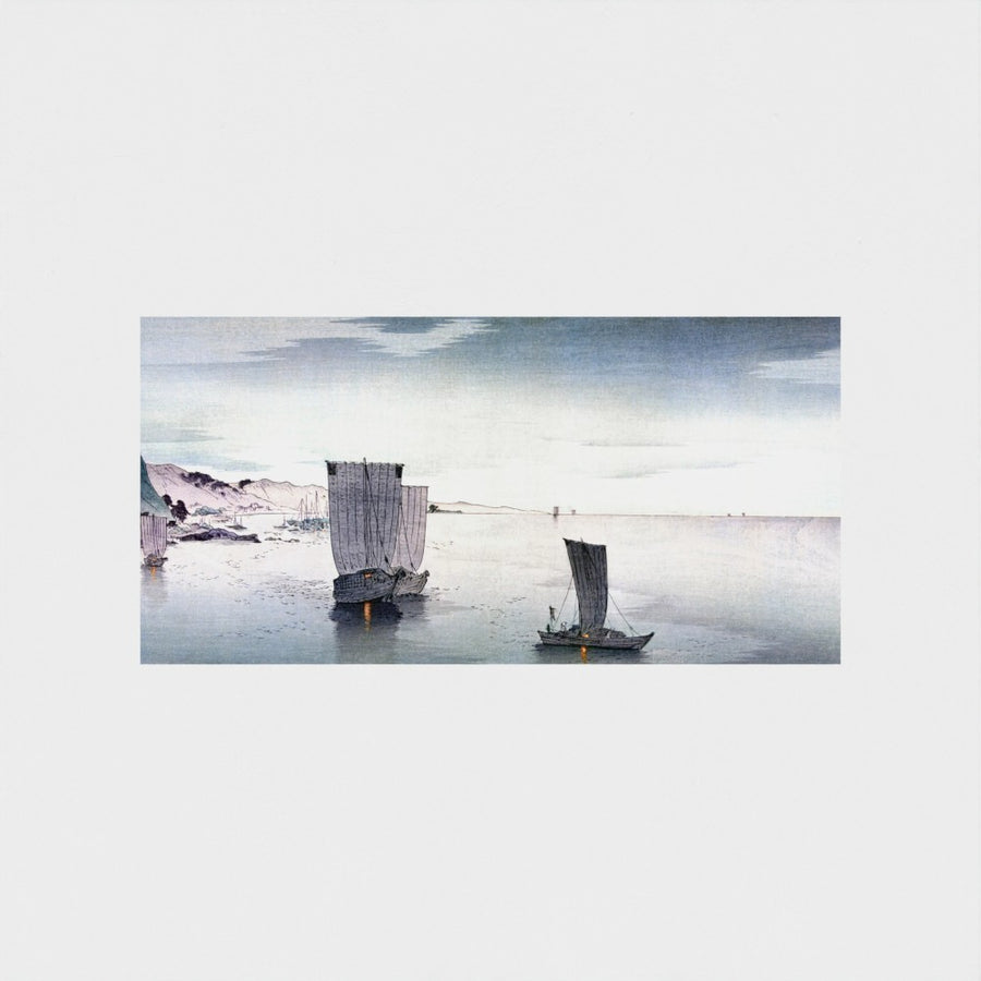 Yugure no hansen, Sailboats at Dusk — unframed, front